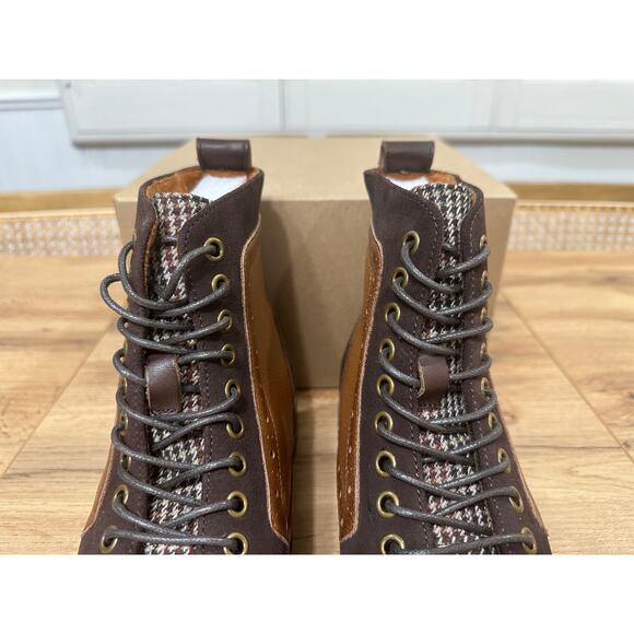 Stacy Adams Oswyn Wingtip Lace Boots Brown Multi Leather Textile Size 10 NWOB main image 5